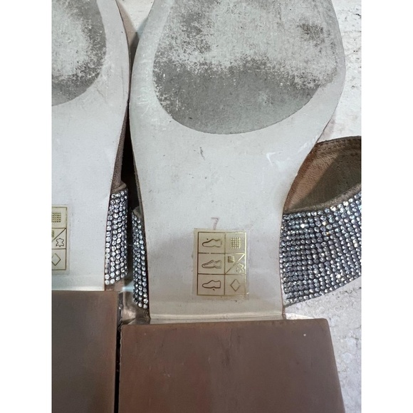 Jeffrey Campbell SquareToe Embellished Rhinestone Jeweled Sandals Womens Size 7 - Picture 8 of 10
